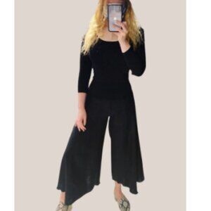 Lisa Drader-Murphy Black 100% Linen "Francy" Super Wide Leg Palazzo Pants Flowy